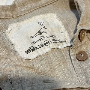 Not Perfect Linen Hand Made Button Front Shirt